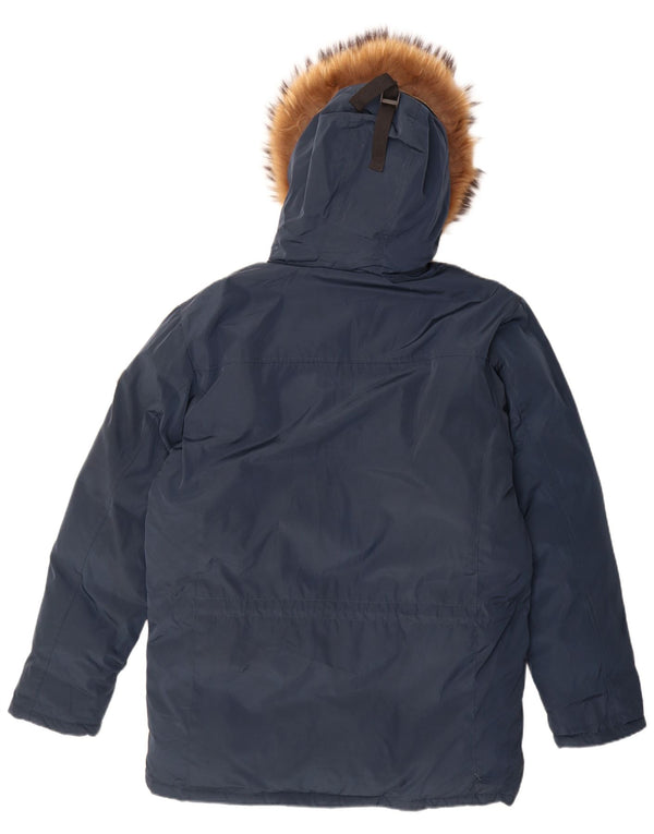 Giacca Parka da uomo con cappuccio Brugi IT 52 XL poliestere blu navy