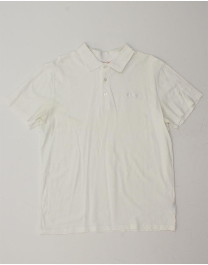 PUMA Mens Polo Shirt Large White Cotton Vintage Puma and Second-Hand Puma from Messina Hembry 