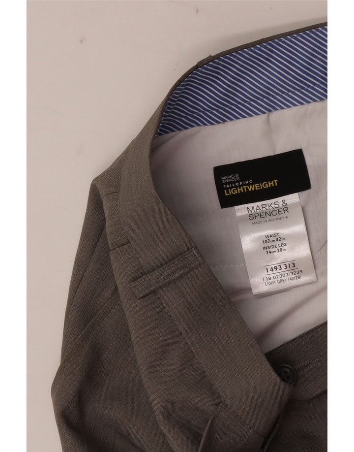 Pantaloni da abito con pegging da uomo Marks & Spencer su misura W42 L29 Grigi
