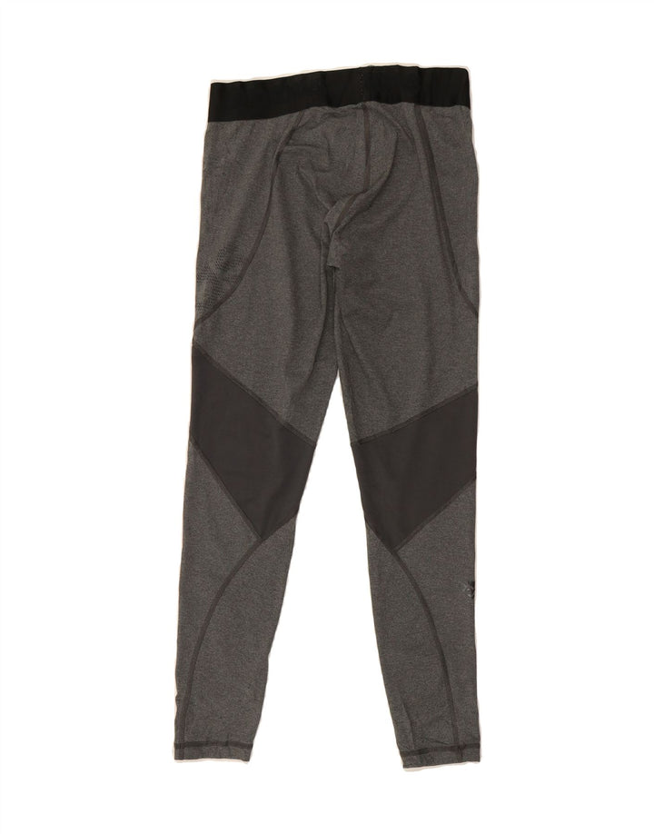 ADIDAS Womens Climacool Graphic Leggings UK 12/14 Medium  Grey Colourblock Vintage Adidas and Second-Hand Adidas from Messina Hembry 