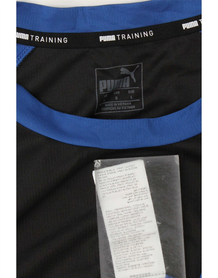 T-shirt da uomo Puma Top Large in poliestere color block blu