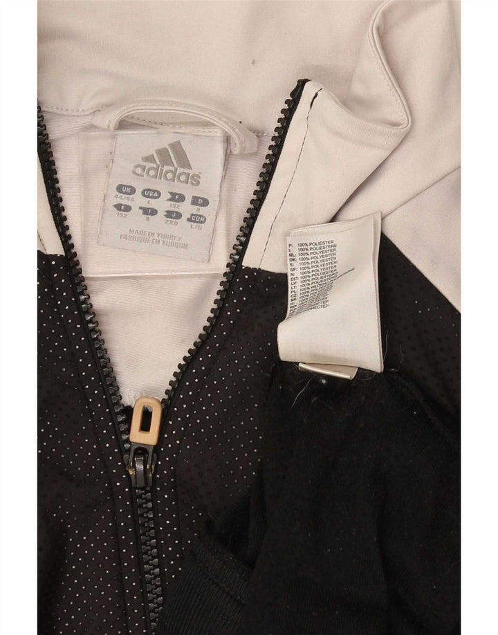 Giacca da tuta da uomo Adidas UK 44/46 Large Nero Colourblock Poliestere
