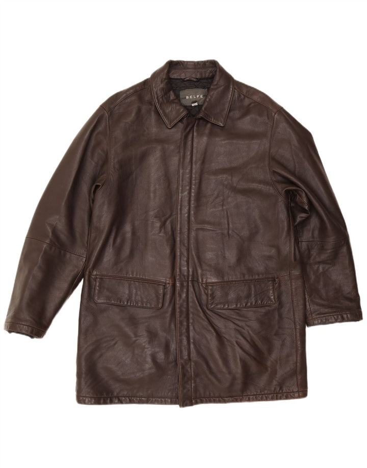 Giacca in pelle da uomo Belfe & Belfe UK 38 Pelle marrone medio