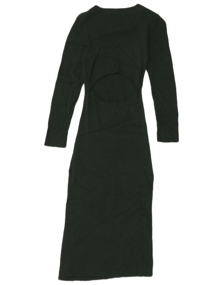 Abito aderente in maglia da donna Superdry UK 8 Small verde viscosa