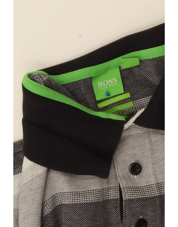 Polo da uomo Hugo Boss a righe grandi grigie