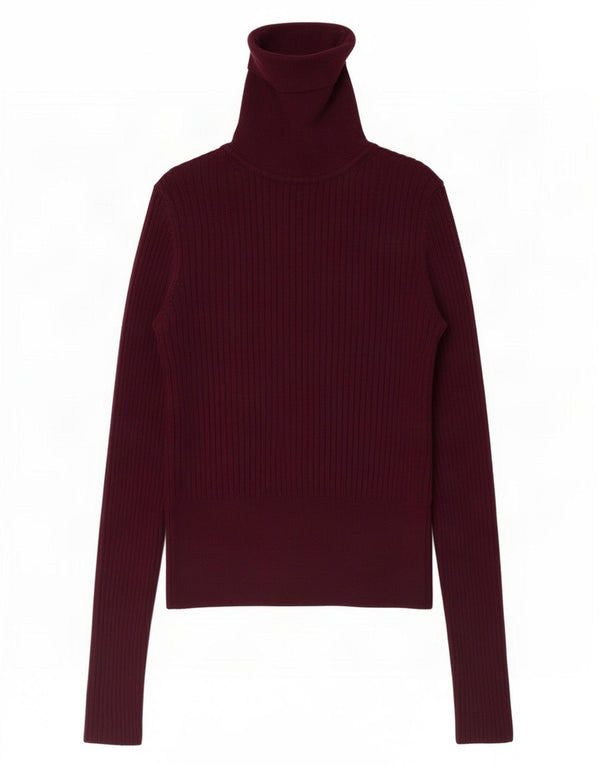 Maglione corto da donna Zara con collo alto, UK 12, viscosa bordeaux medio