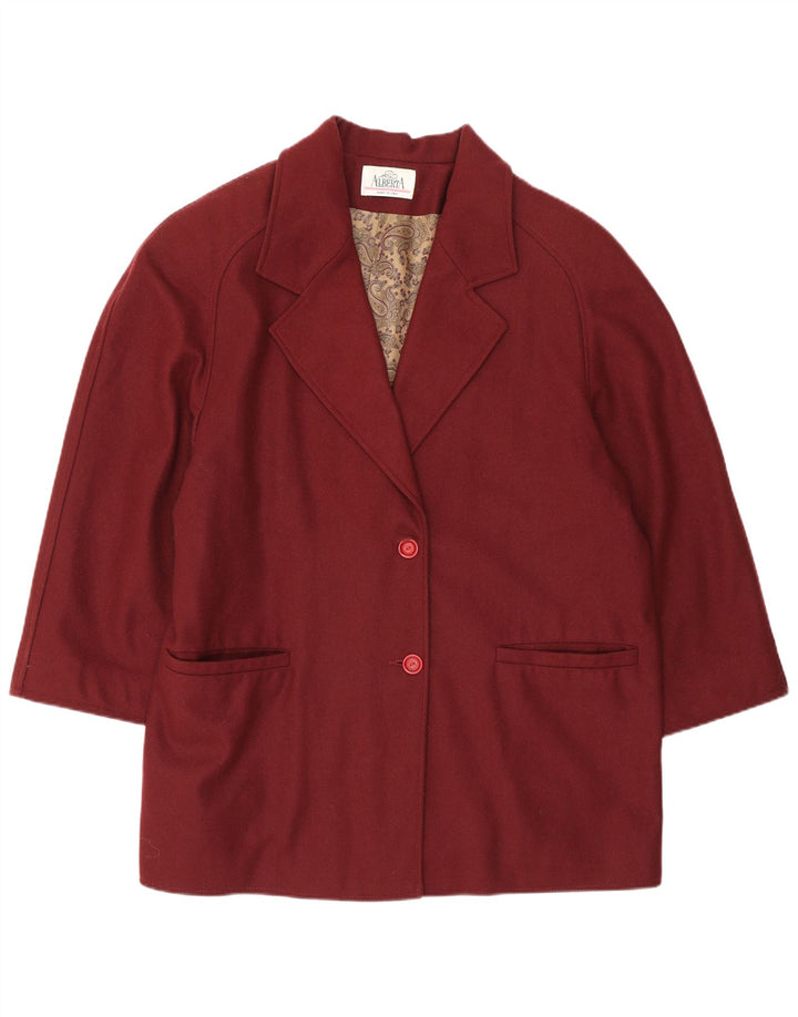 Giacca blazer vintage oversize da donna con maniche a 3/4 IT 49 XL Bordeaux