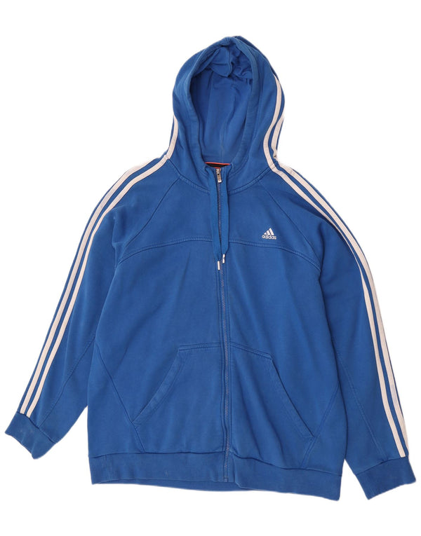 Adidas Mens Zip Hoodie Sweater XL Blue Cotton