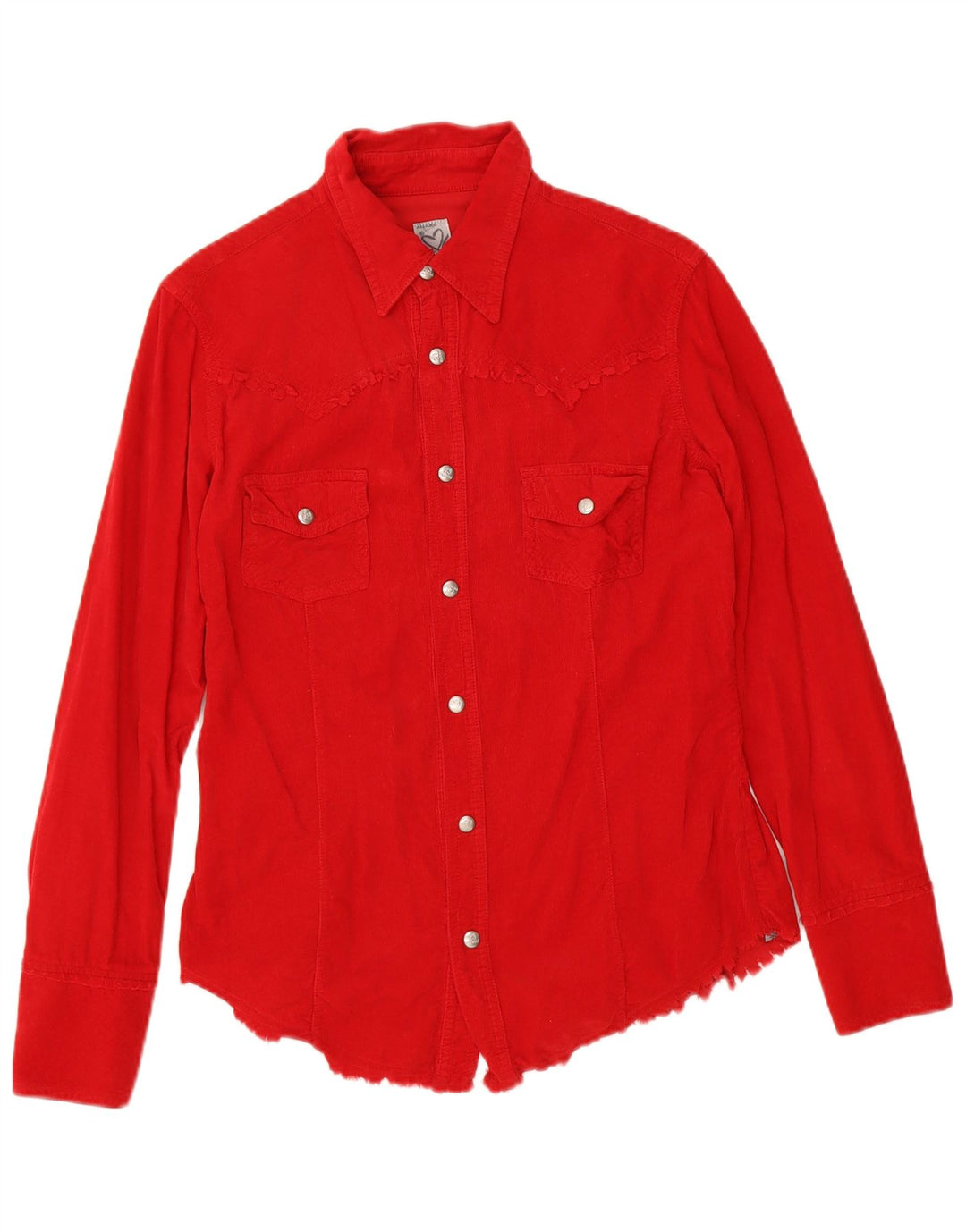 Camicia da donna in velluto a coste Phard UK 12 cotone rosso medio