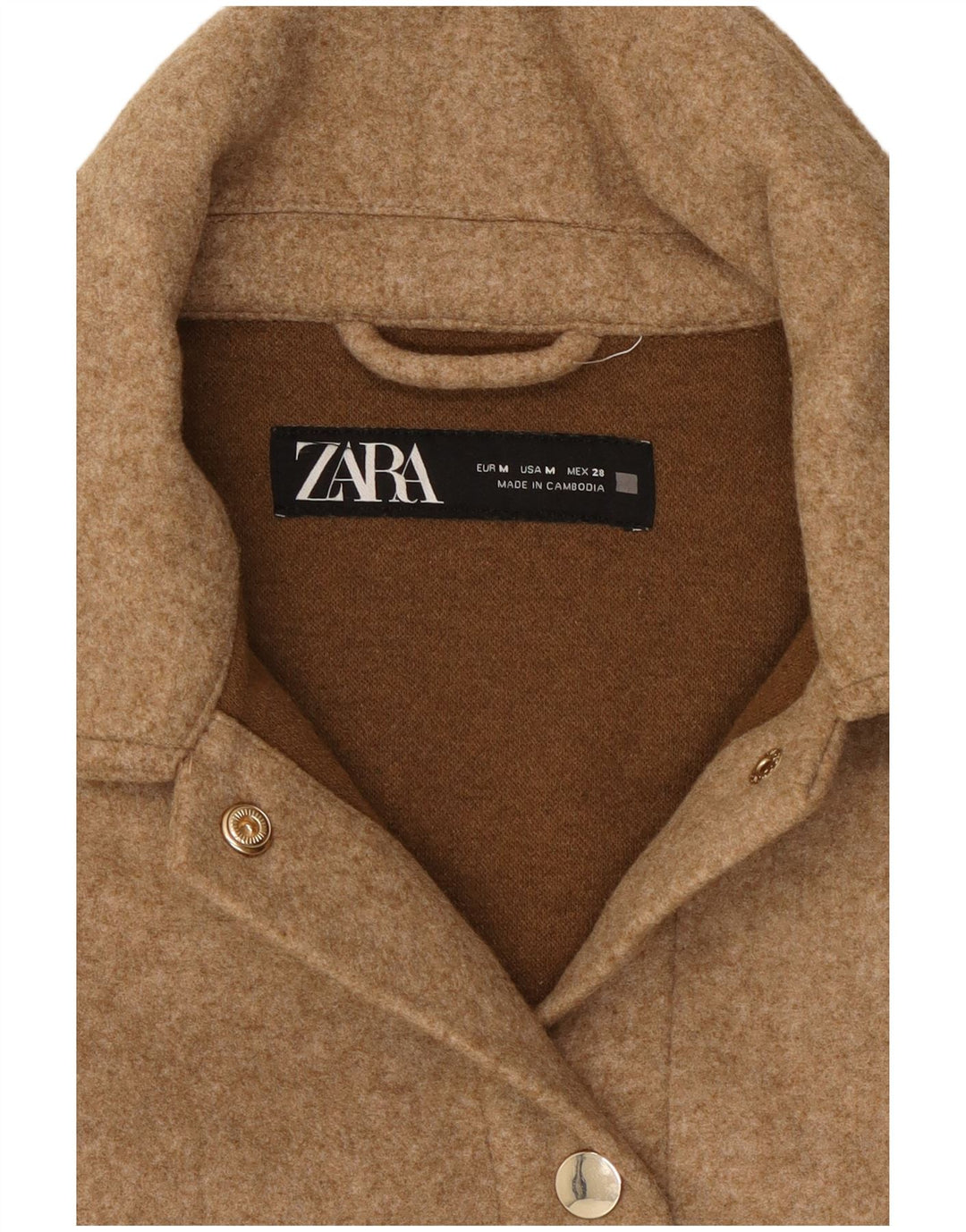 Camicia in flanella da donna Zara Lumberjack UK 14 Poliestere beige medio
