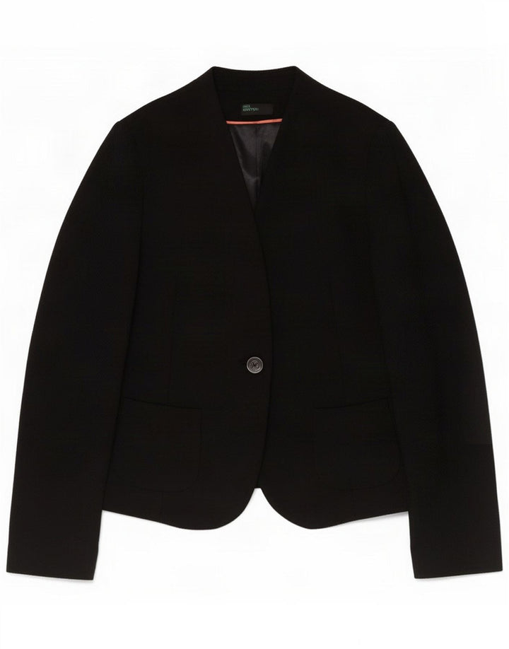 Benetton Giacca blazer da donna a 1 bottone IT 42 Medio Nero Poliestere