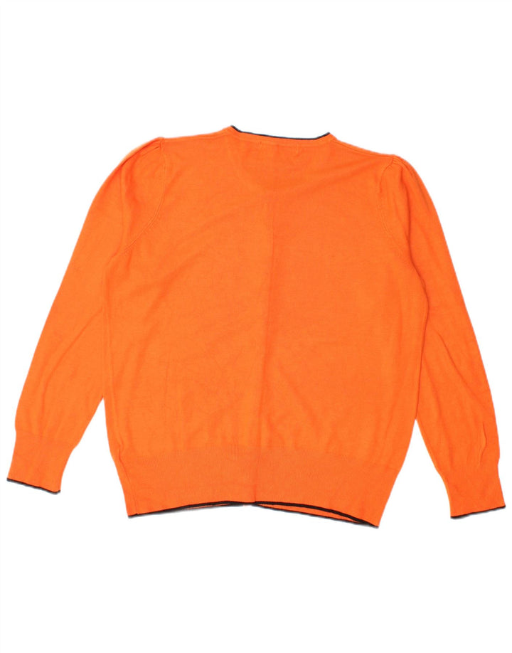 Maglione cardigan da donna Marks & Spencer UK 14 grande viscosa arancione
