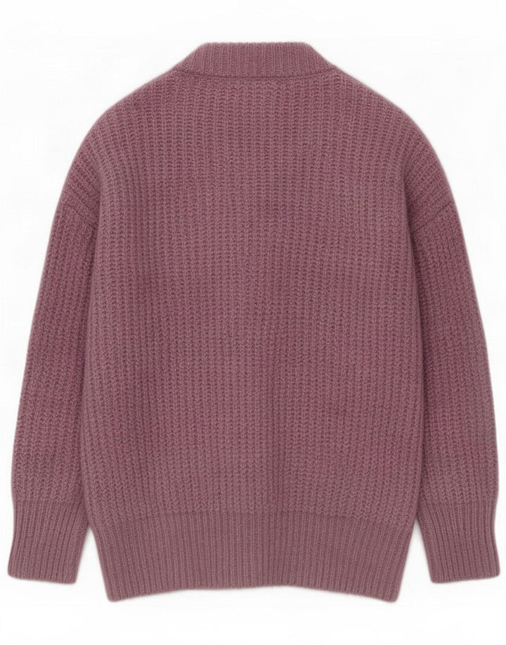 Maglione cardigan oversize da donna Zara UK 10 piccolo viola poliestere