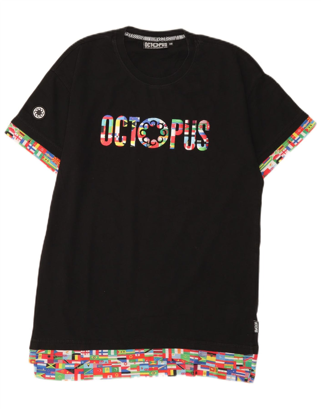 T-shirt grafica da uomo Octopus Top XS Nera geometrica