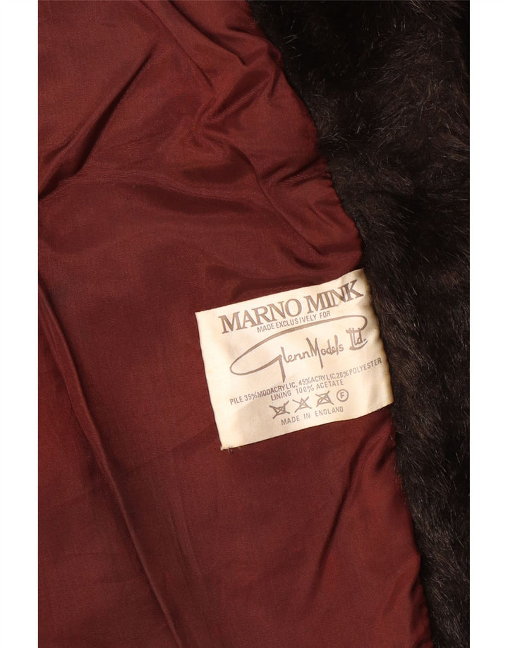 Giacca da donna in pelliccia sintetica Marno Mink UK 14 Modacrile marrone medio