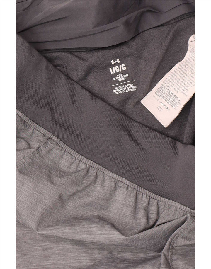 Pantaloncini sportivi da uomo Under Armour Large in poliestere color block grigio