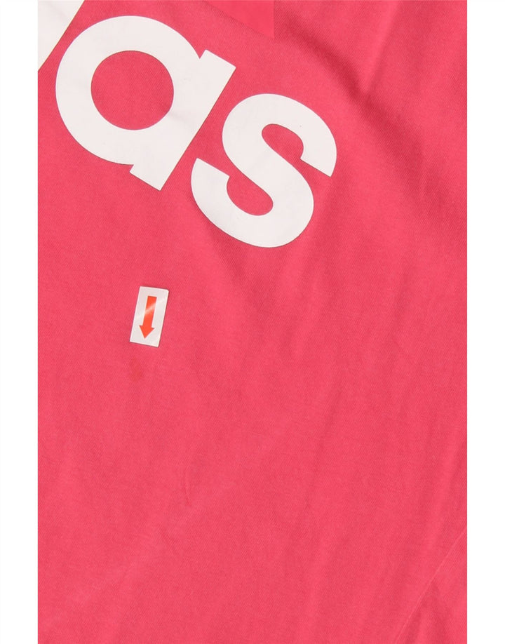 ADIDAS Womens Graphic T-Shirt Top UK 14 Medium Pink Vintage Adidas and Second-Hand Adidas from Messina Hembry 