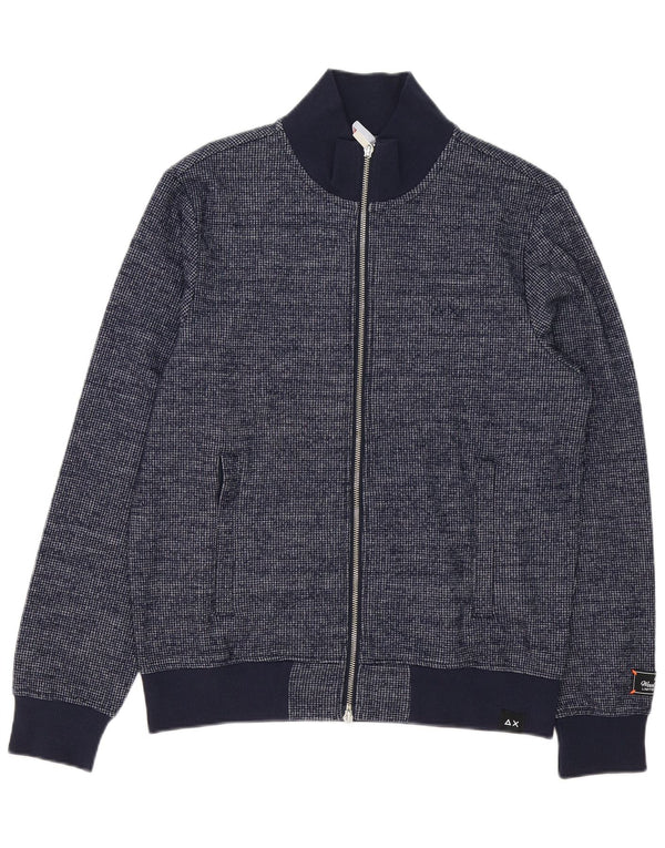 Sun68 Mens Cardigan Sweater Medium Navy Blue Polyester