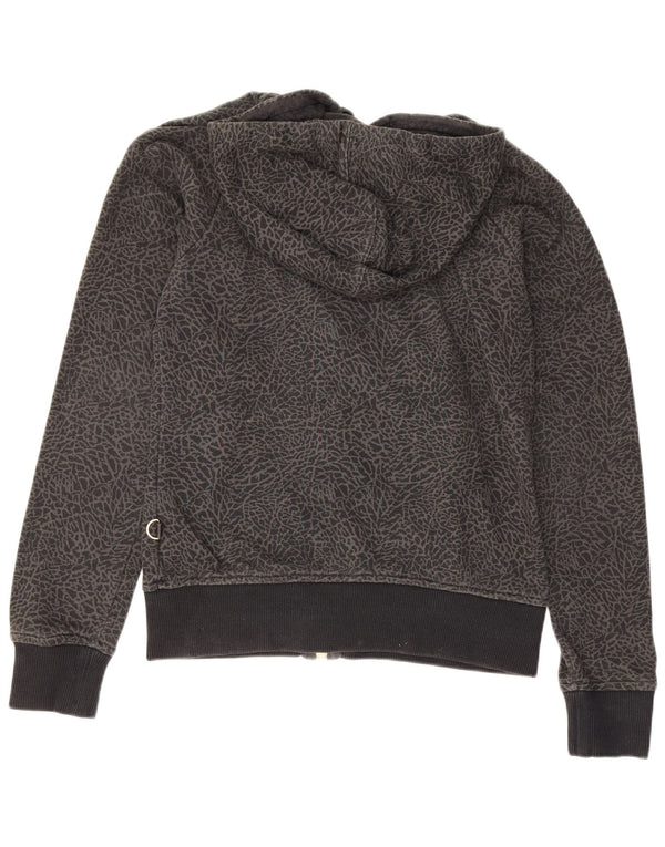 Felpa con cappuccio e zip da donna Nike UK 10 piccolo cotone grigio con stampa animalier