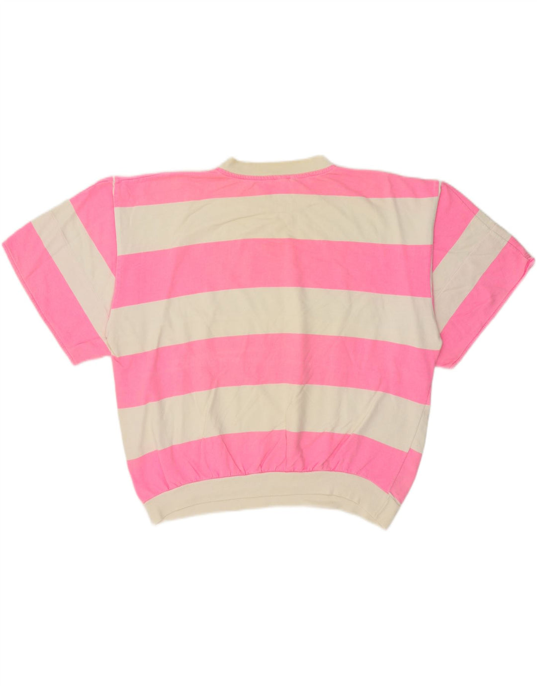 VINTAGE Womens Oversized Graphic Sweatshirt Jumper UK 14 Medium Pink Vintage Vintage and Second-Hand Vintage from Messina Hembry 