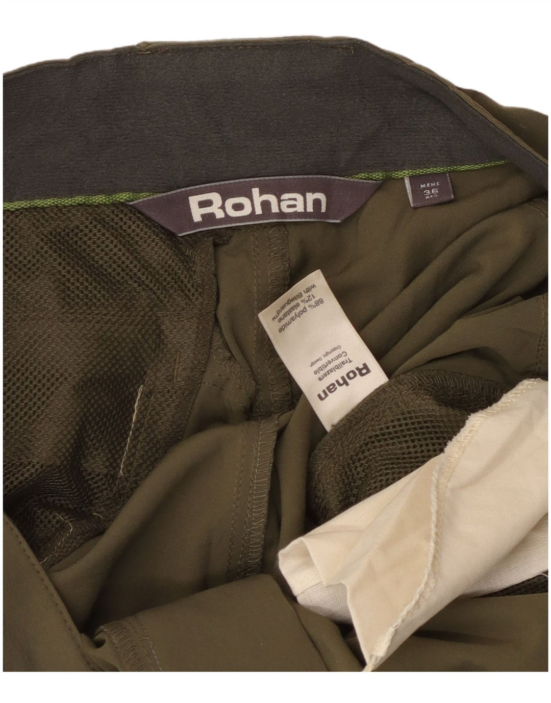 Pantaloni cargo dritti da uomo ROHAN W36 L32 kaki poliammide