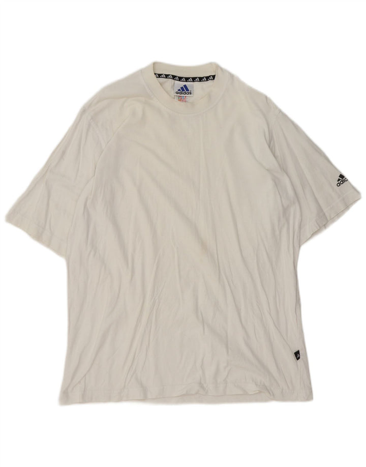 T-shirt da uomo Adidas Top UK 40/42 cotone bianco medio