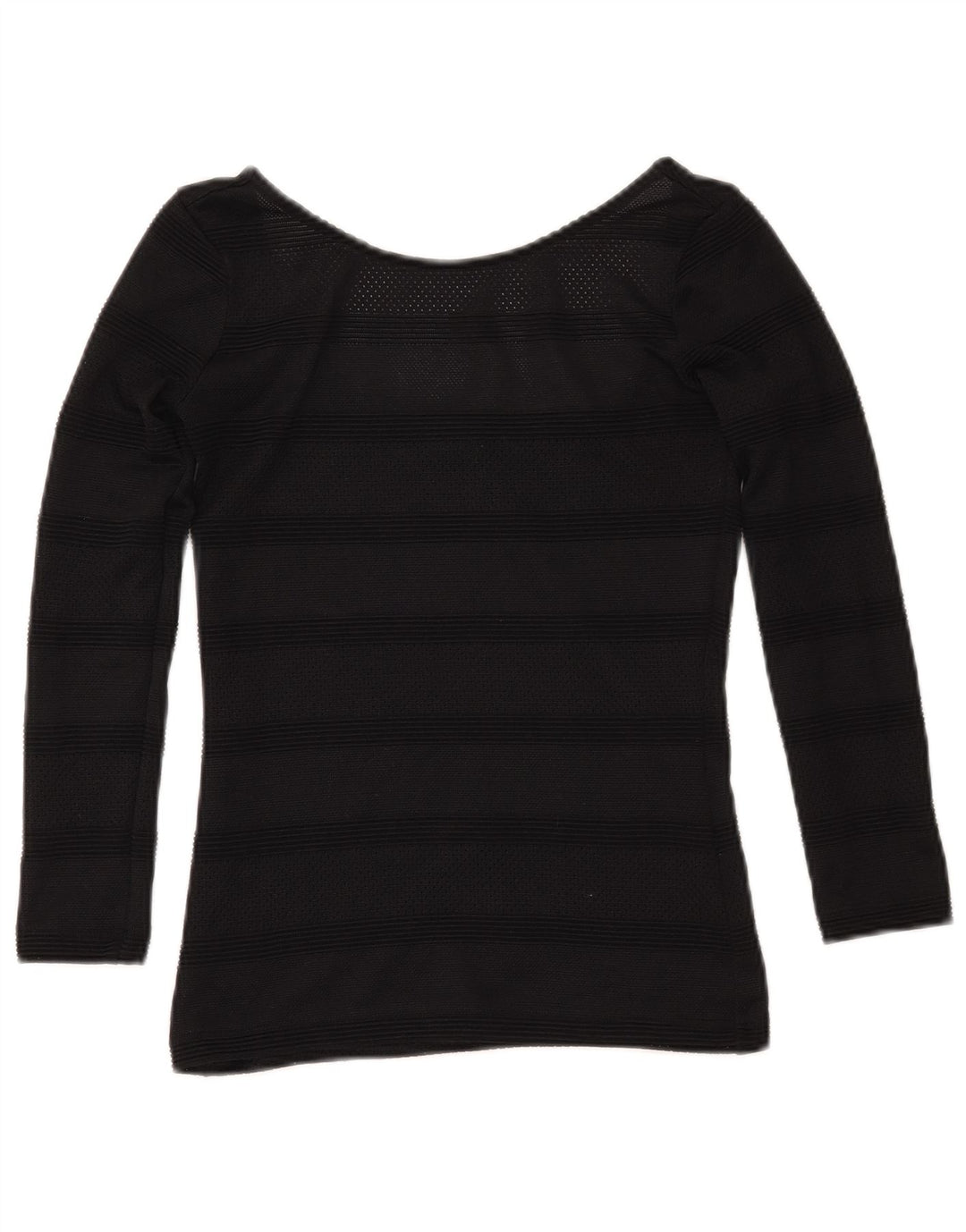 GUESS Maglione corto da donna con scollo a barca UK 4 XS Nero a righe