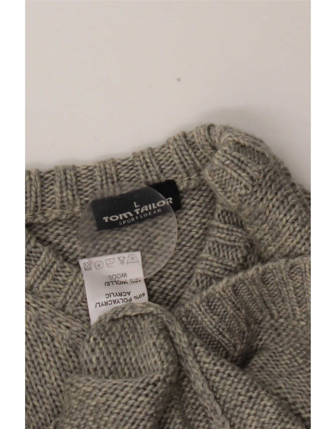 Maglione da donna con scollo a V Tom Tailor UK 16 Large Grey Colourblock