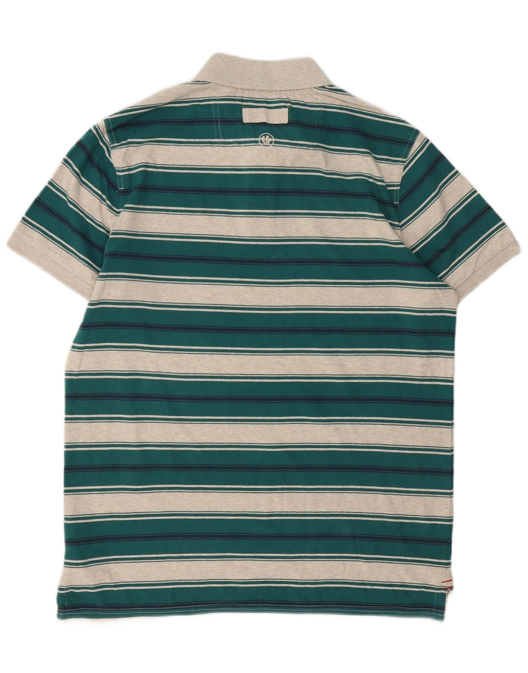 Polo da uomo Fat Face in cotone a righe verde medio