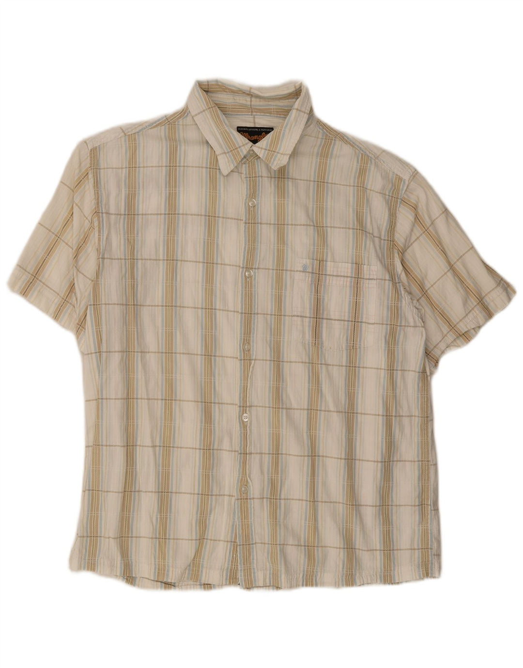 Camicia a maniche corte da uomo Wrangler XL in cotone a quadri bianchi