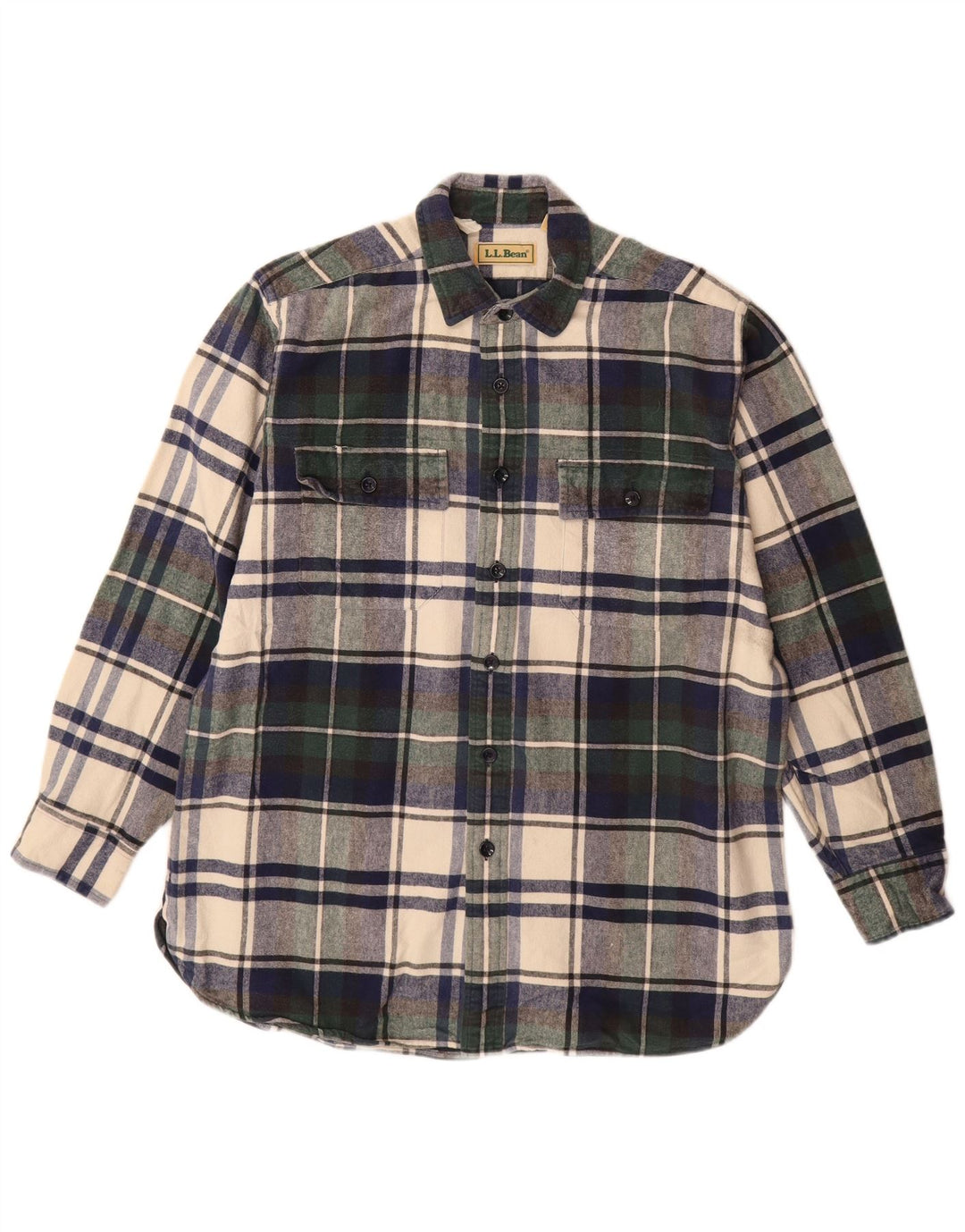 Camicia da uomo in flanella L.L.Bean in cotone a quadri verde medio
