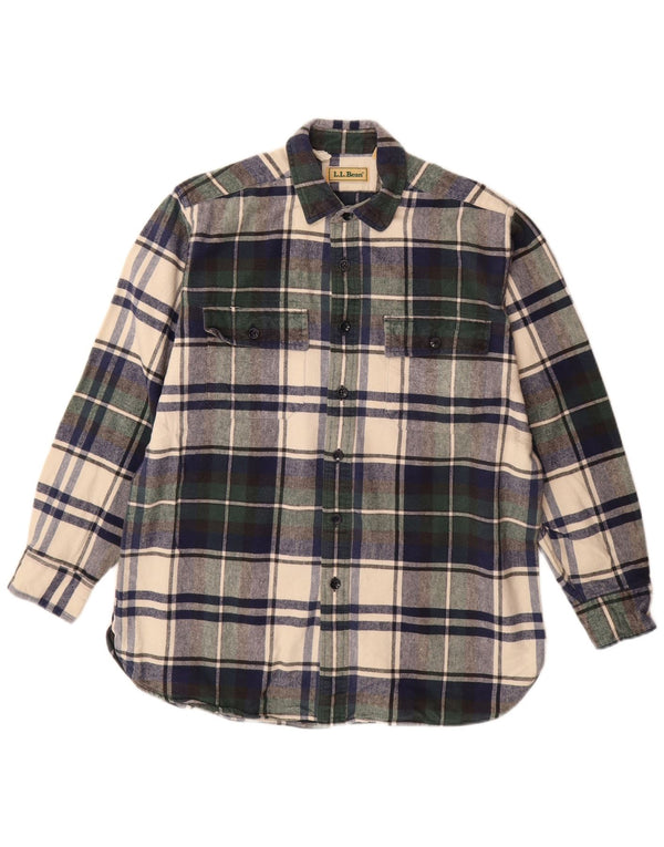 Camicia da uomo in flanella L.L.Bean in cotone a quadri verde medio