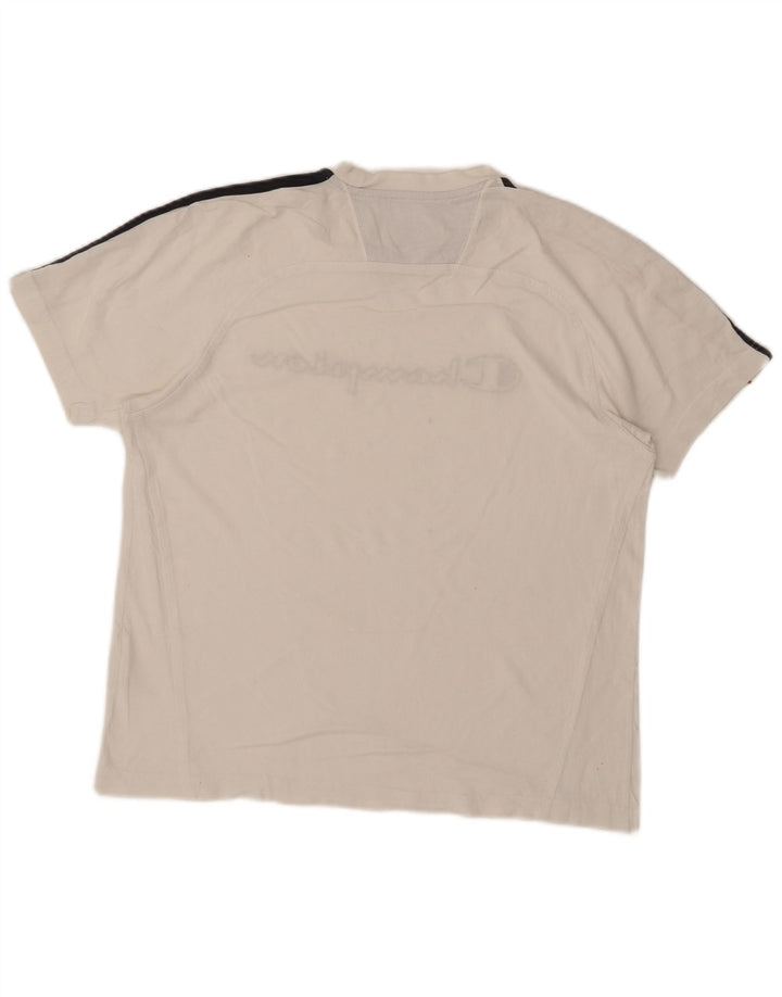 T-shirt grafica da uomo Champion Top in cotone color block bianco medio