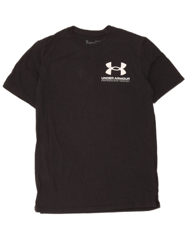 T-shirt grafica da uomo Under Armour Heat Gear Top in cotone nero medio