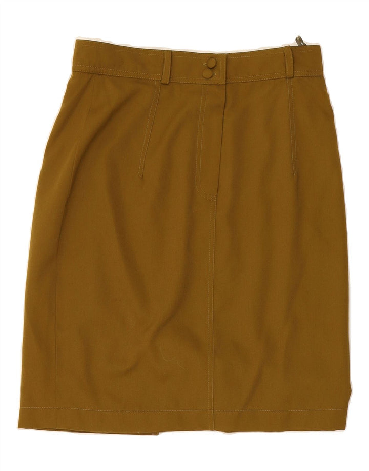 VINTAGE Womens Pencil Skirt EU 40 Medium W30 Brown Polyester Vintage Vintage and Second-Hand Vintage from Messina Hembry 