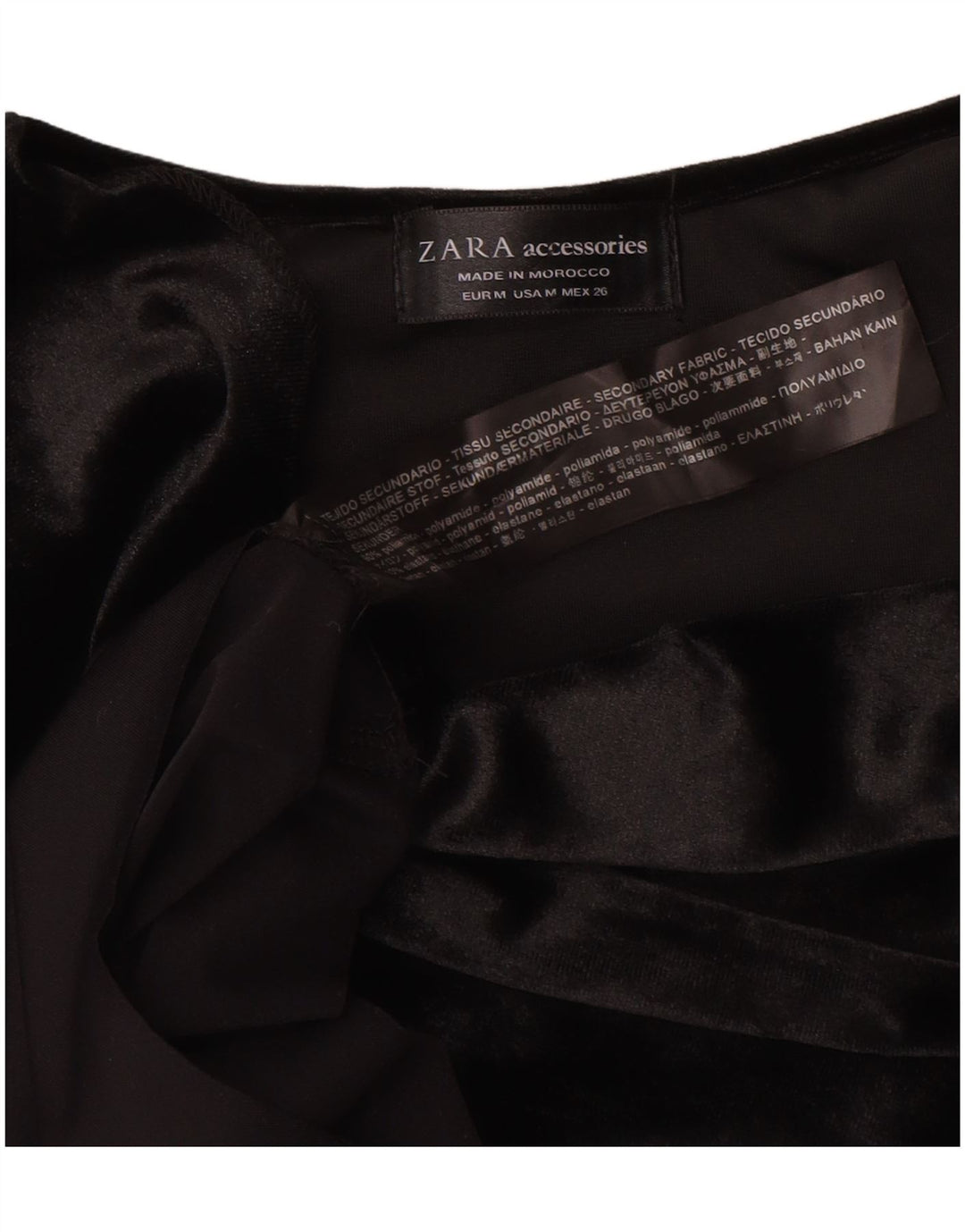 Body in velluto da donna Zara UK 14 medio nero in poliammide