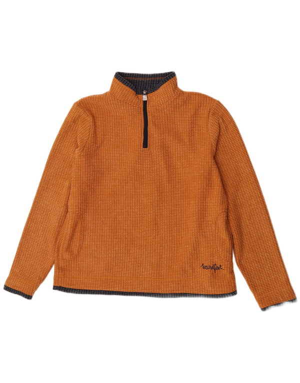 Maglione in pile da donna con collo con zip Weird Fish UK 16 Large Arancione Poliestere