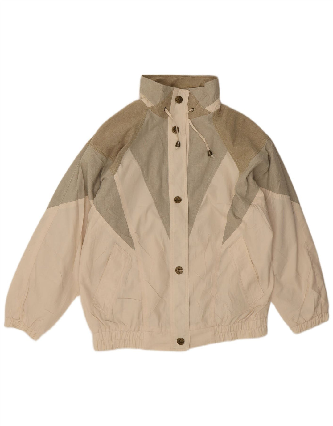 Giacca a vento oversize da donna Izzi UK 10 Small Beige Colourblock