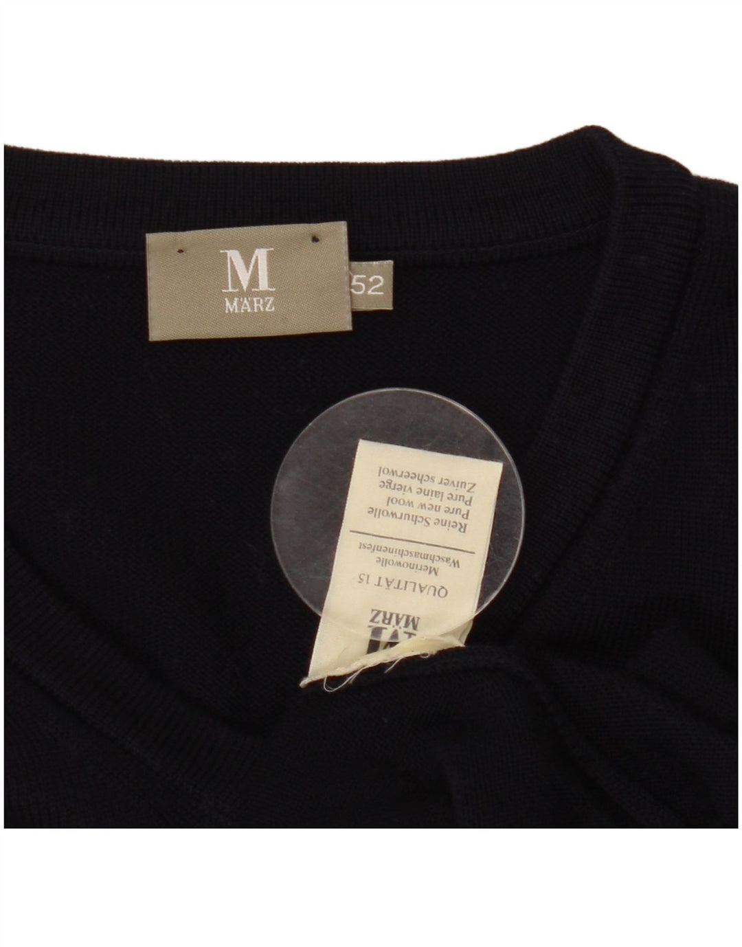 Maglione MARZ da uomo con scollo a V IT 52 Large in lana blu navy