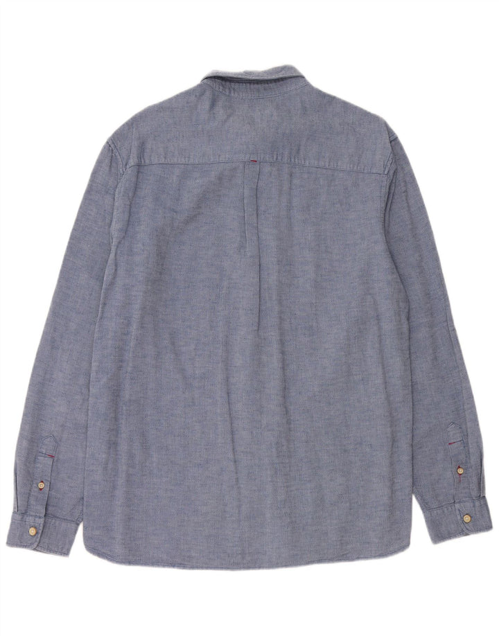 WHITE STUFF Camicia da uomo vestibilità classica in cotone blu medio