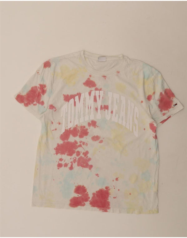 T-shirt grafica da uomo Tommy Hilfiger Top XL in cotone tie-dye multicolore