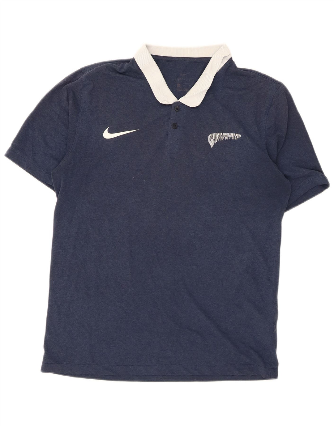 Polo da rugby da uomo Nike Dri Fit in poliestere medio blu navy