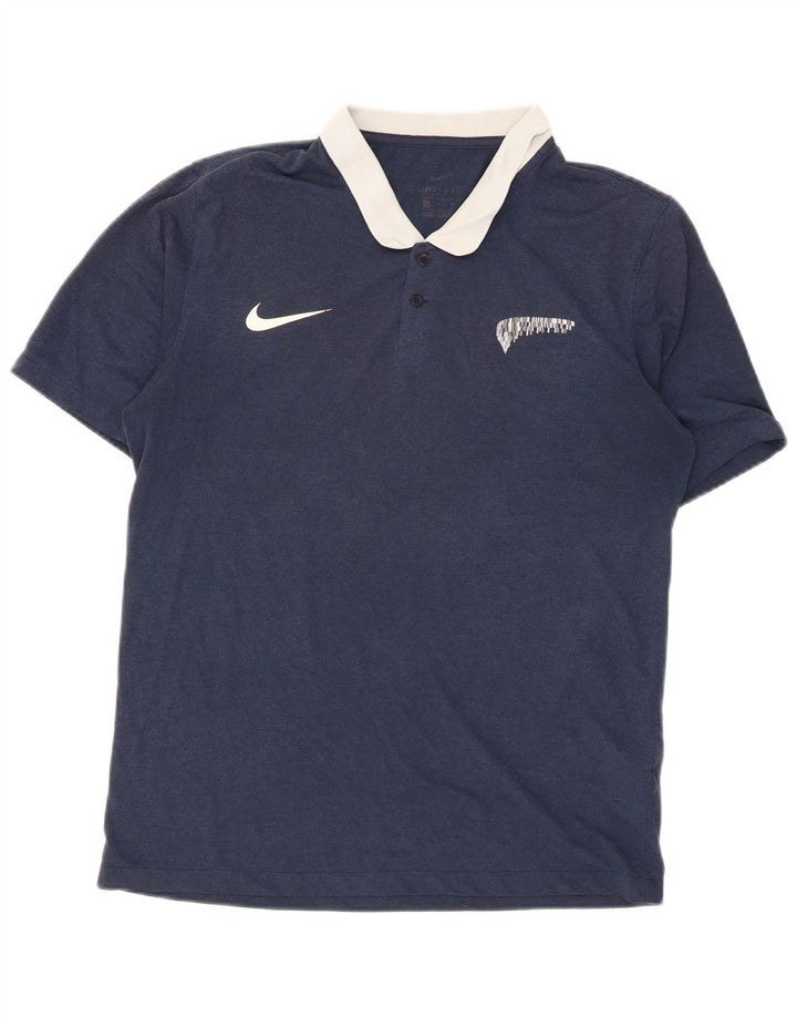 Polo da rugby da uomo Nike Dri Fit in poliestere medio blu navy
