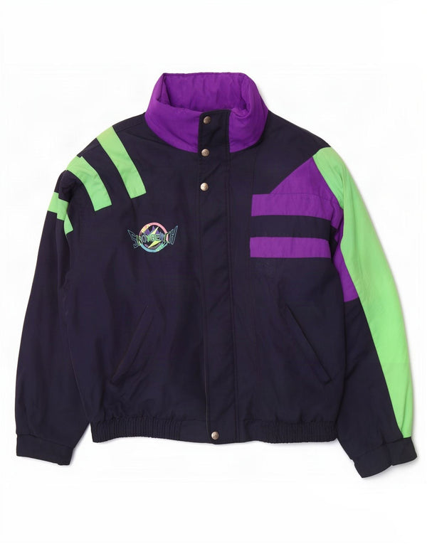 Giacca da sci con cappuccio Fila da uomo IT 50 Large blu navy in poliestere color block