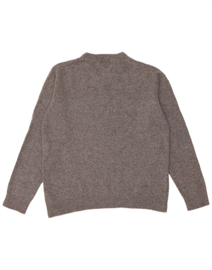 Maglione maglione con scollo a V da donna Joules UK 18 XL lana grigia