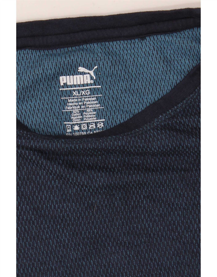 Maglia Puma da uomo a maniche lunghe XL in cotone blu navy