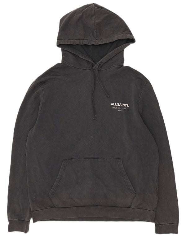 Felpa con cappuccio grafica da uomo di All Saints, grande cotone grigio