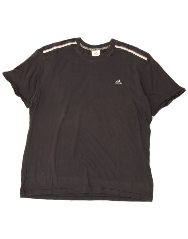 Adidas Mens T-Shirt Top 2XL Black Cotton