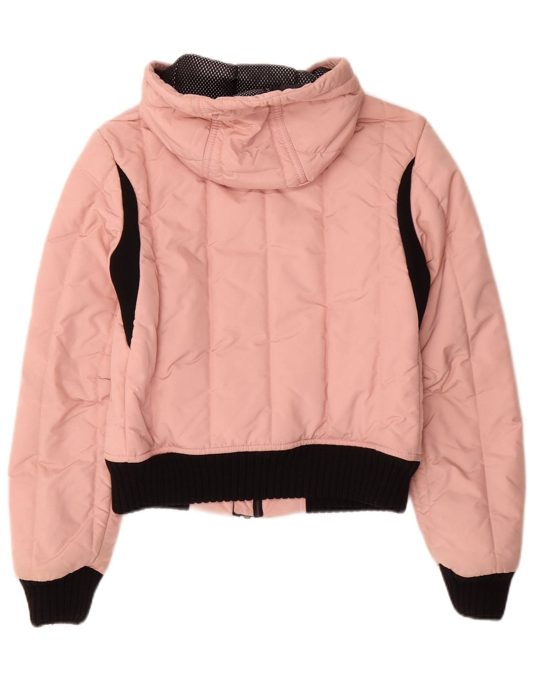 Bomber con cappuccio corto da donna Refrigiwear UK 12 nylon rosa medio