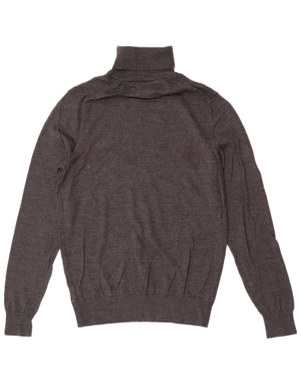Maglione maglione a collo alto da uomo Tommy Hilfiger grande lana grigia